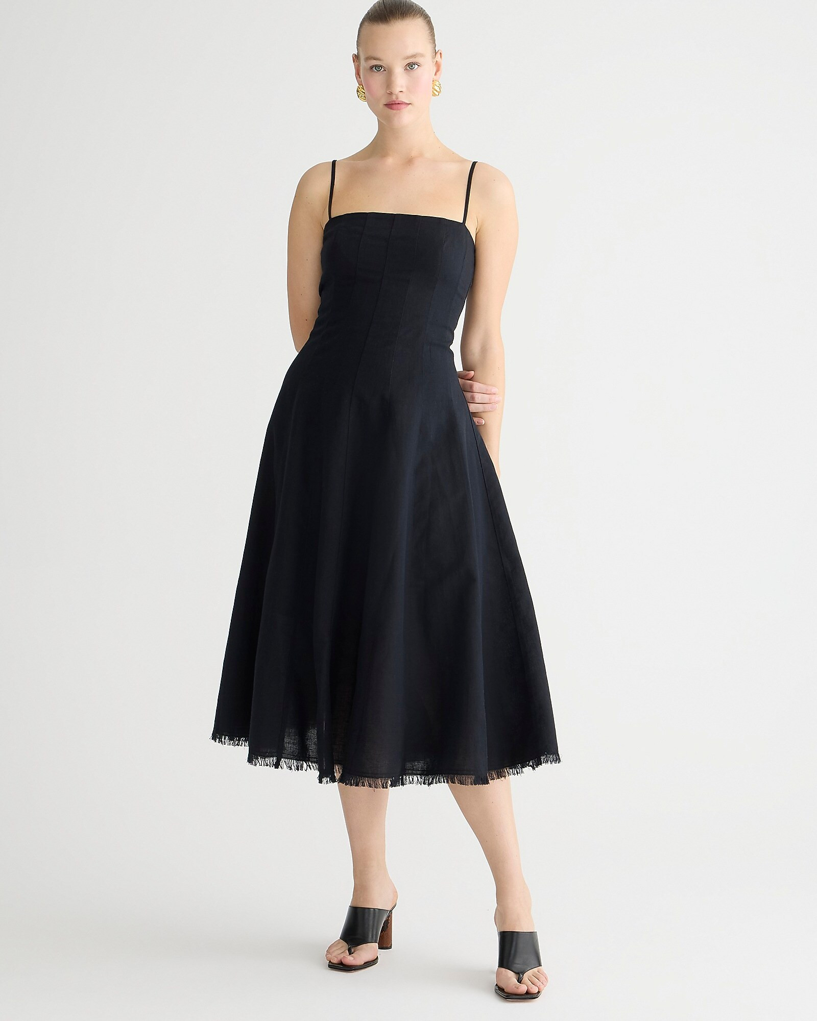 new4.0(1 REVIEWS)Seamed flare midi dress in linen blend$99.50$168.00 (41% Off)Dress Event. 40% of... | J. Crew US