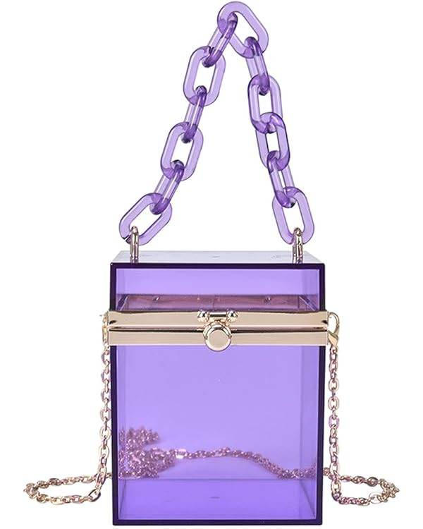 QZUnique Women's Cute Cube Shape Handbag Magic Shoulder Bag Clutch Bag With Super Long Shoulder S... | Amazon (US)