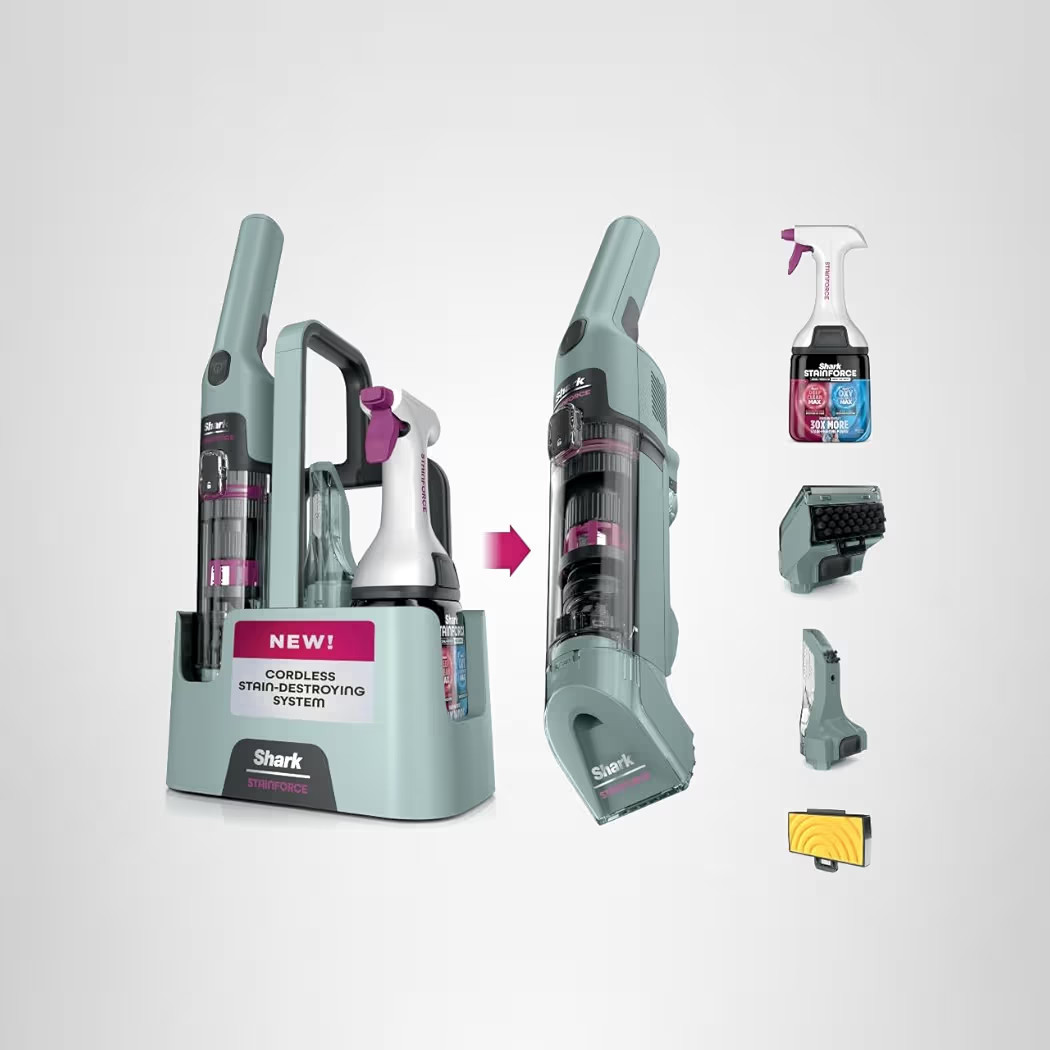Shark StainForce Cordless Portable Spot, Stain, & Odor Remover System for Carpets, Area Rugs, Uph... | Amazon (US)