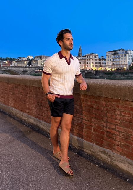 Italy dinner outfit - wearing a small in shirt, 30 in shorts, shoes run tts! #outfitsfordudes #italyoutfits #internationaltravel

#LTKeurope
