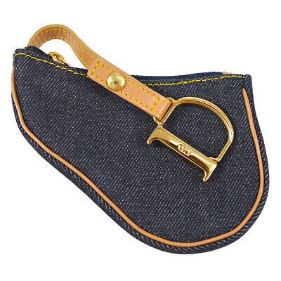 Christian Dior Saddle Coin Purse Wallet Mini Pouch Bag indigo Brown TR0061 70747  | eBay | eBay US