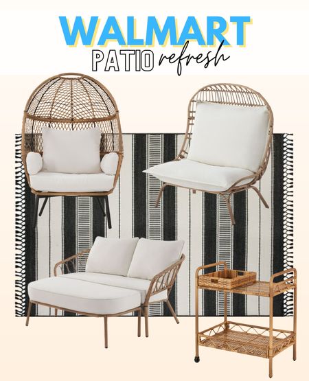 New patio furniture from Walmart! Love the different egg chairs and lounge sets! The outdoor rugs are so cute and affordable too! #patiofurniture #eggchair #outdoorrug

#LTKSeasonal #LTKunder100 #LTKFind