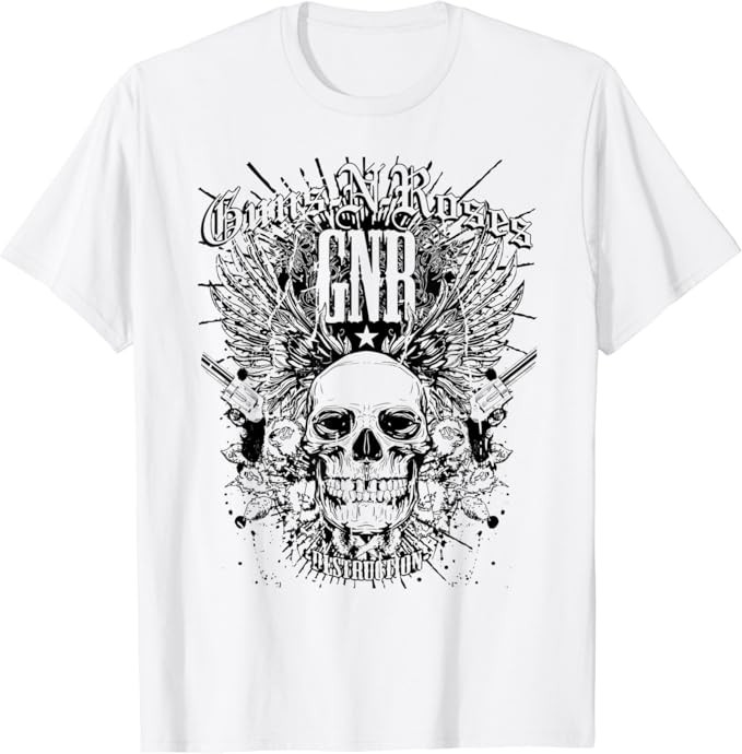 Guns N' Roses Official Destruction White T-Shirt | Amazon (US)