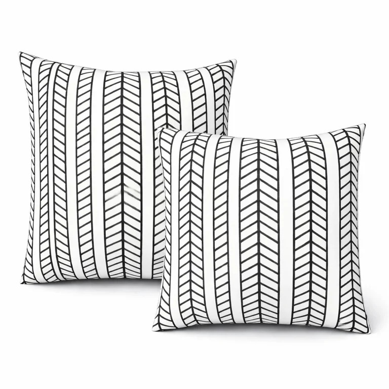 2 Pack Outdoor Throw Pillows, Waterproof & Fade-Resistant Patio Cushions, 18x18 Inch Decorative O... | Walmart (US)