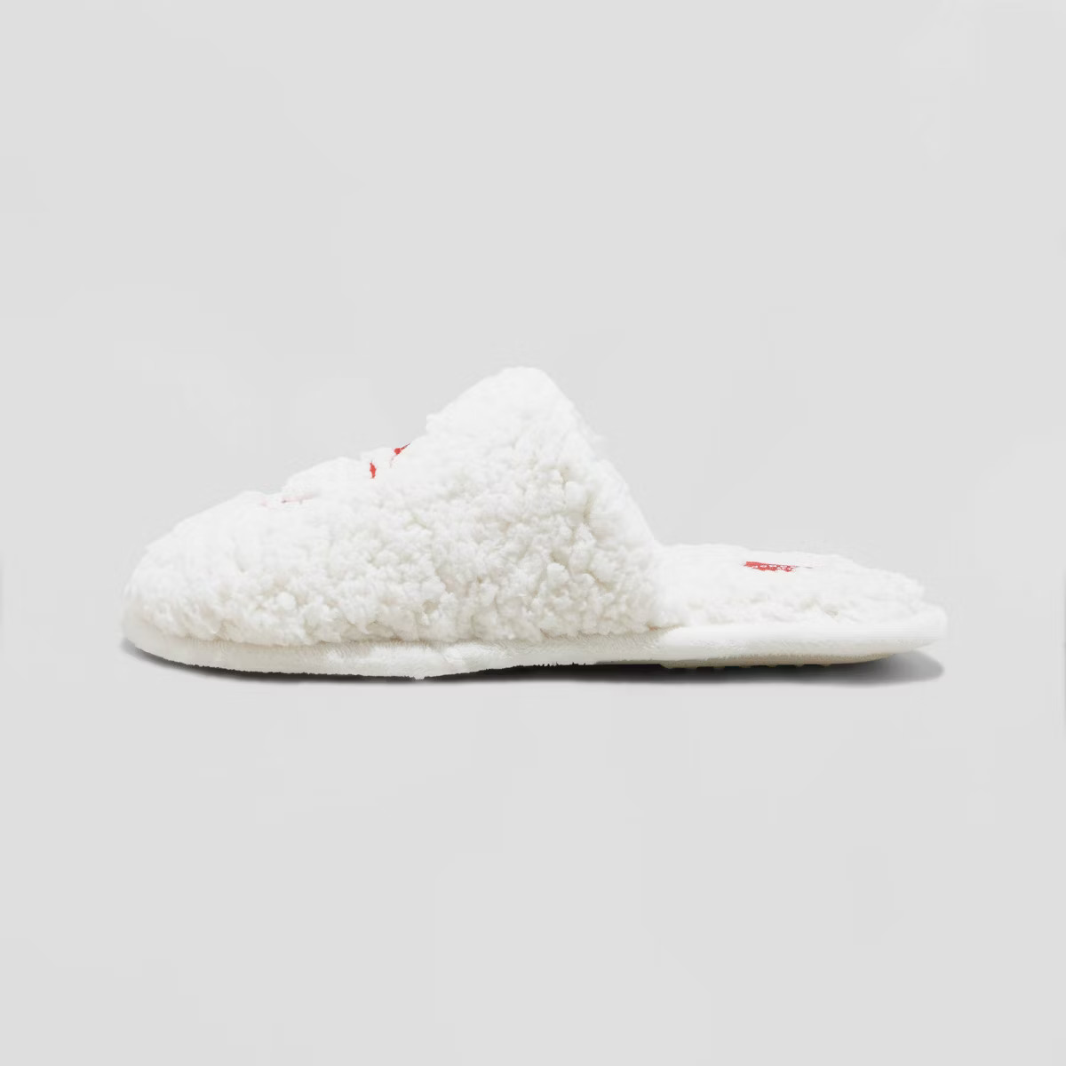 Women's Holiday Santa Happy Face Scuff Slippers - Wondershop™ Cream | Target