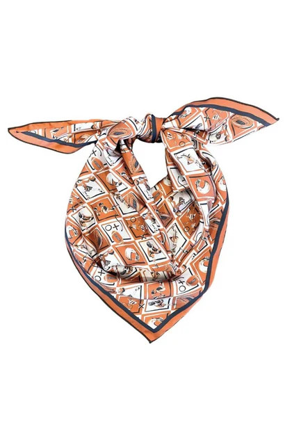 Checkerboard Gameday Scarf In Rust | Shop Simon