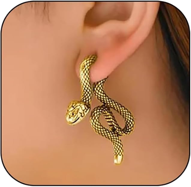 Punk Gothic Snake Earrings Snake Earrings for Women Animal Front Back Snake Stud Goth Snake Earri... | Amazon (US)