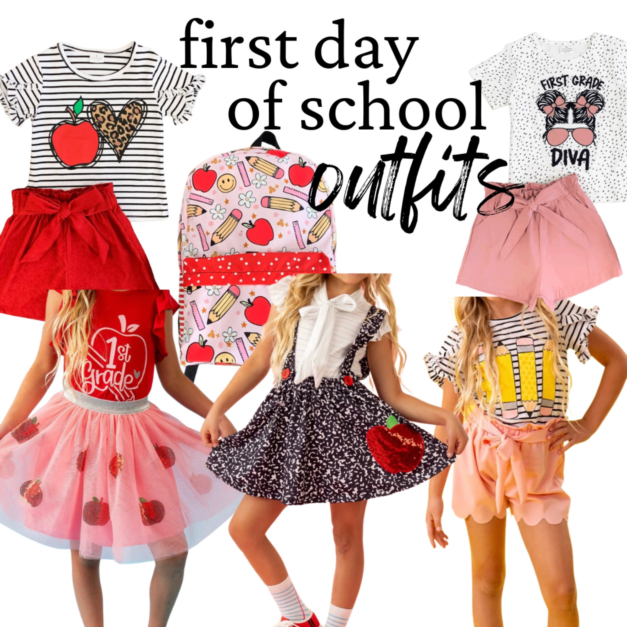 Our top picks for first day of school outfits from Sparkle in Pink. Outfits run true to size and are quality material. Grade level specific outfits range from Pre-K to 6th grade. 

#LTKkids #LTKSeasonal