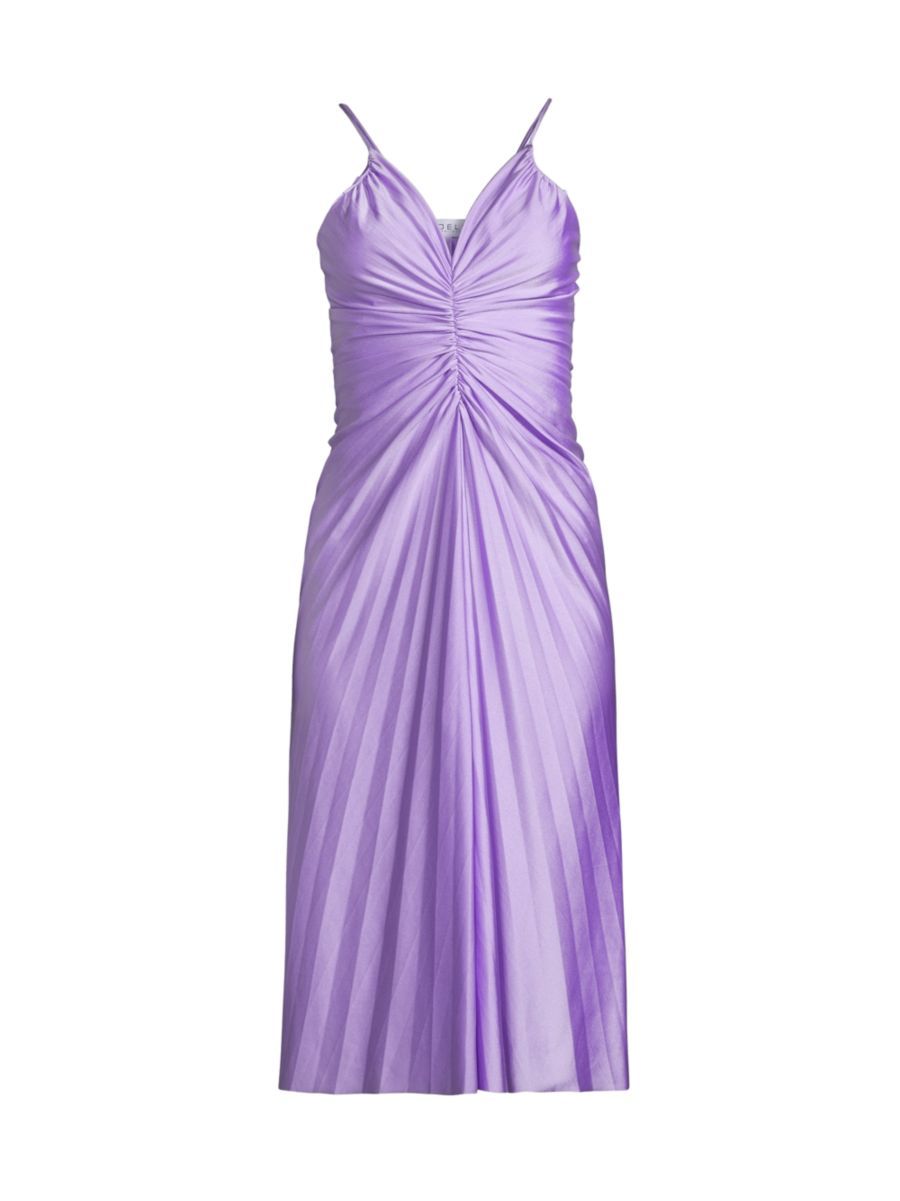 Marilyn Pleated V-Neck Dress | Saks Fifth Avenue