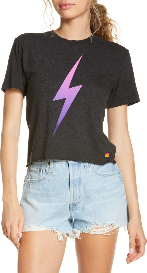 Bolt & Logo Fade Boyfriend Graphic Tee | Nordstrom