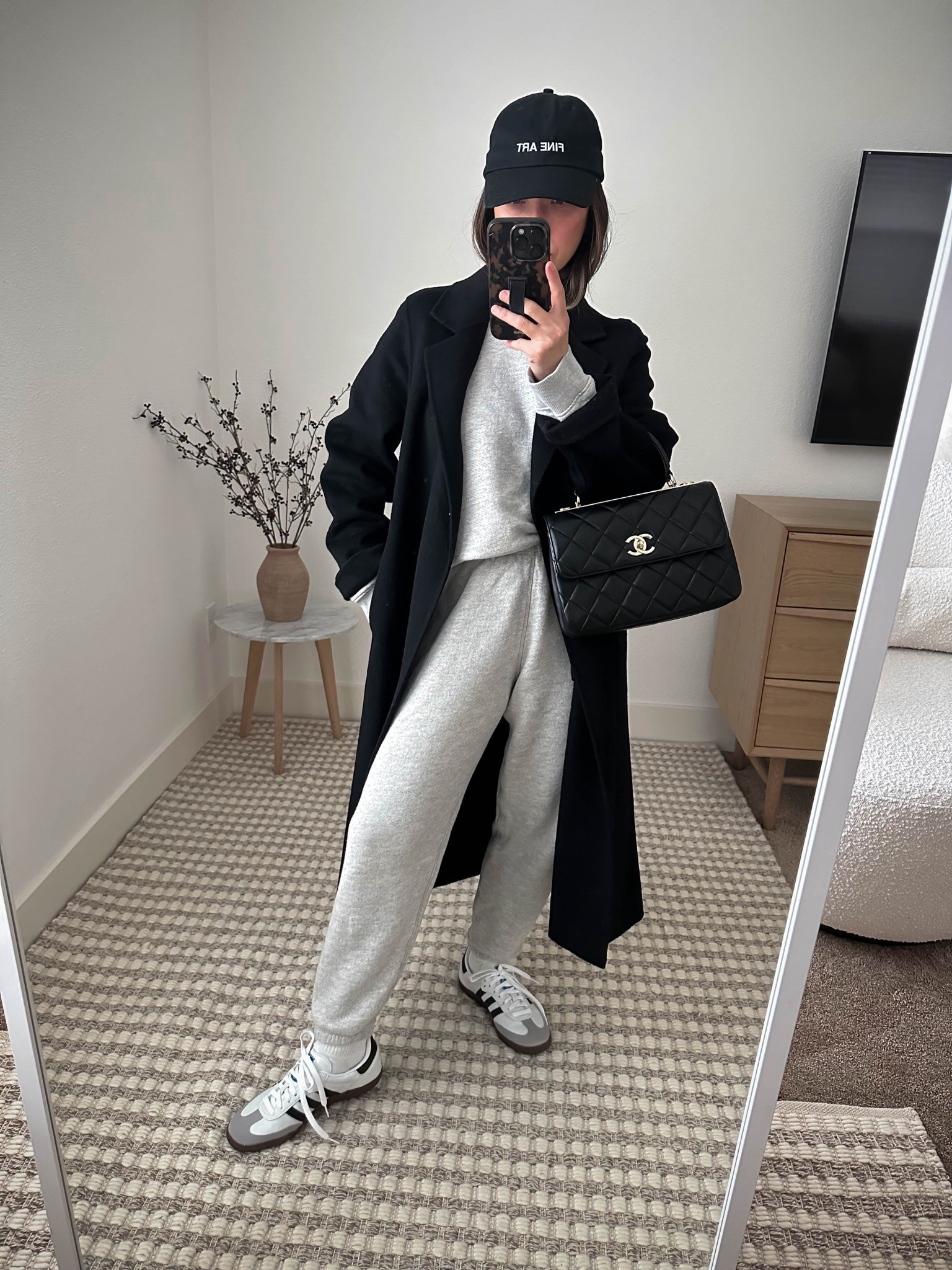 These Jenni Kayne sweat sets have been a winter wardrobe staple of mine for 4+ years. Elevated and petite-friendly sweats to leave the house in. Pricey, but quality is amazing.

Mango handmade belted coat xxs (current version is long and more tts)
Jenni Kayne sweatshirt medium Color: Light Grey
Jenni Kayne sweatpants xs Color: Light Grey
Adidas Samba 4.5 mens
Chanel Trendy CC small
Fine Art hat (old)

Petite style, fall outfits, athleisure 

#LTKootd #LTKSeasonal #LTKPetite