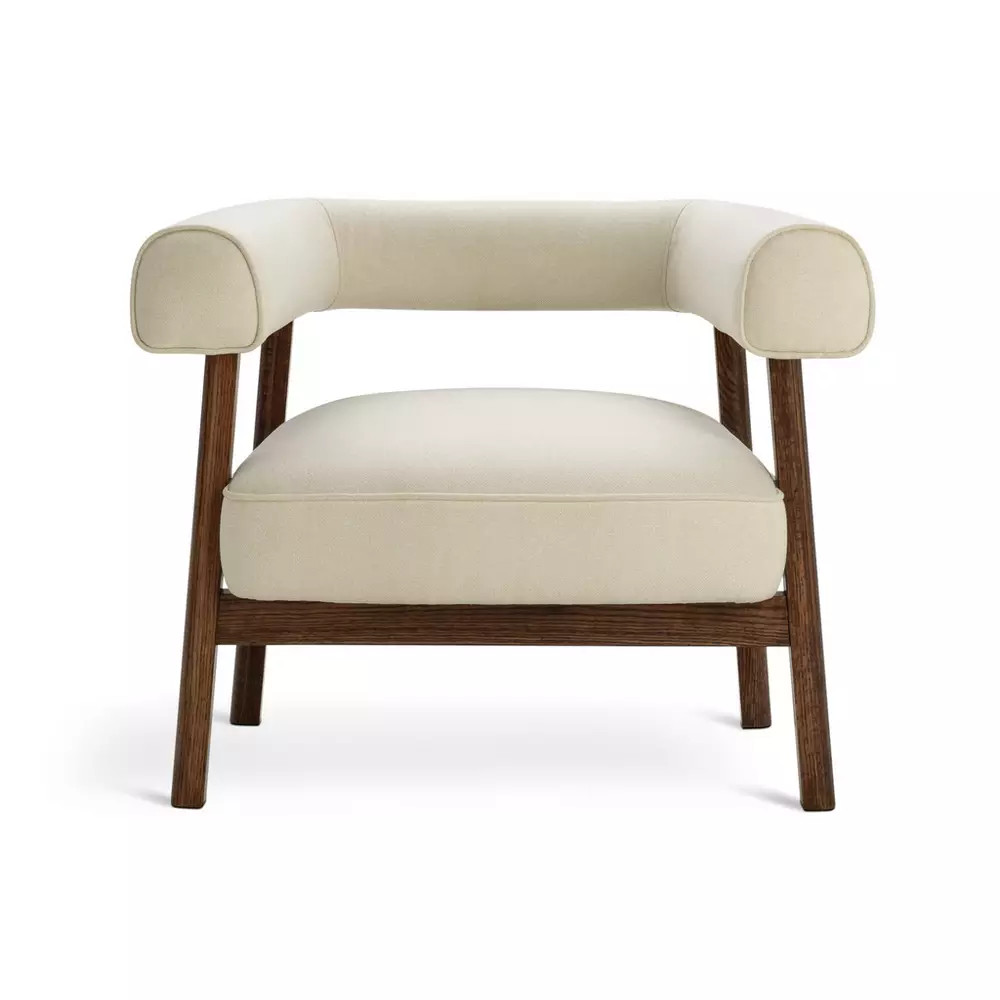 Buy Habitat Elio Fabric Curved Armchair - Natural | Armchairs and chairs | Argos | argos.co.uk