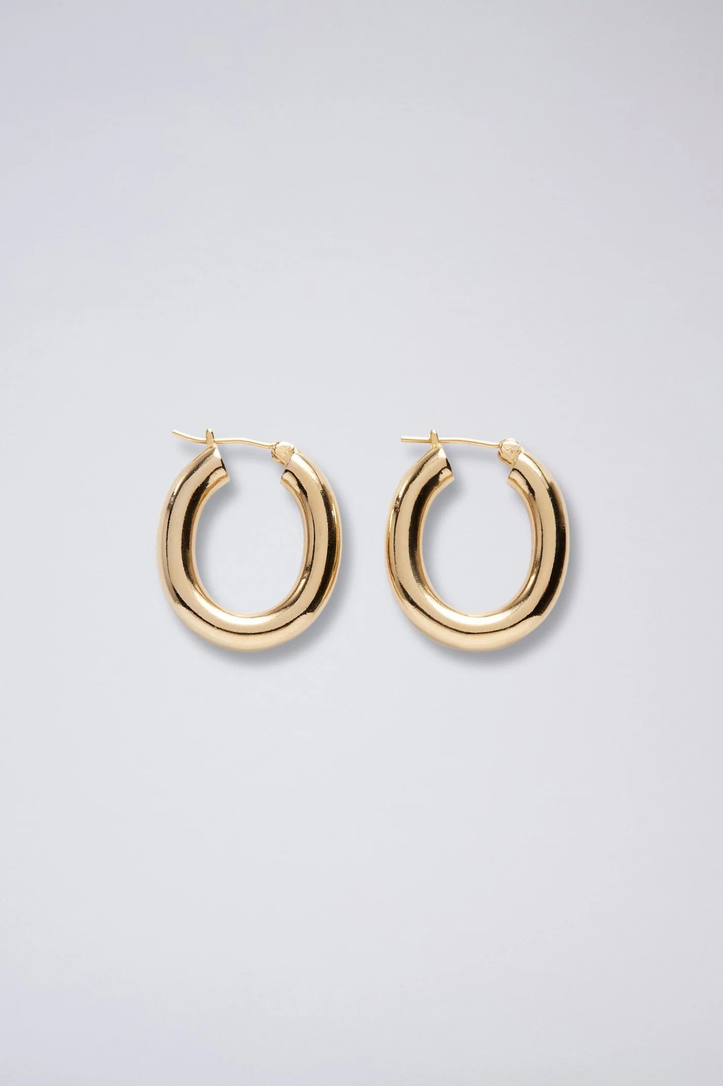 Large Italian Hoop Earrings Light Gold | Scanlan Theodore