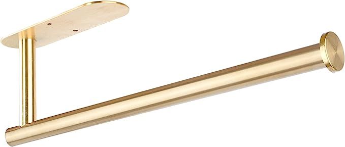 Gold Paper Towel Holder Under Cabinet Mount Wall Kitchen Countertop Paper Towel Rack with Adhesiv... | Amazon (US)