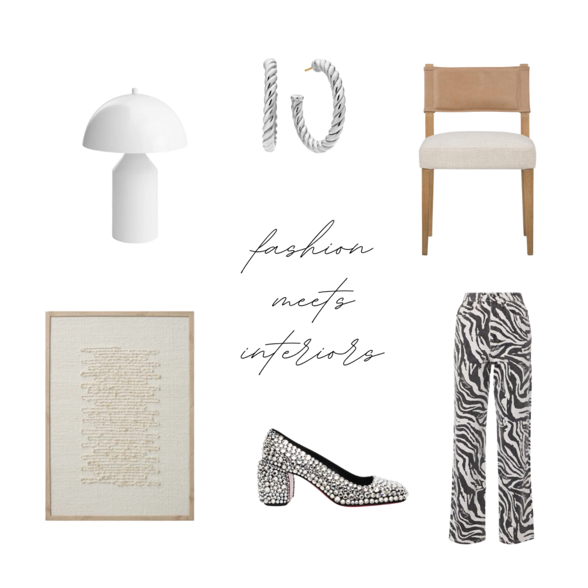 ✨ Layers of Luxe: Interiors & Outfits We’re Obsessed With ✨

It’s all about layering—whether in your home or your wardrobe, the right mix makes all the difference. Swipe through for our latest faves that are giving us life right now:

🪑 @kathykuohome dining chairs: Chic, timeless, and just the right amount of sophistication. We can’t get enough of this collection.

👠 Christian Louboutin heels from Bergdorf Goodman: The perfect mix of bold and classic—seriously drooling over these beauties.

💎 David Yurman classic hoops: Sleek, iconic, and the ultimate finishing touch.

🖼️ A cozy lamp and a striking piece of art: Just the right warmth to make any space feel inviting and complete.

🐆 @mytheresa.com Betty zebra pants: A little zest for your look—because standout moments should be everywhere.

✨ Every piece tells a story, from the interiors we style to the outfits we wear.

Shop our LTK for the full look and add a little luxe to your life. 💫

#ShopTheLook #InteriorDesignGoals #OOTDInspo #KathyKuoHome #ChristianLouboutin #DavidYurman #MyTheresaVibes

#LTKHome #LTKGiftGuide #LTKStyleTip