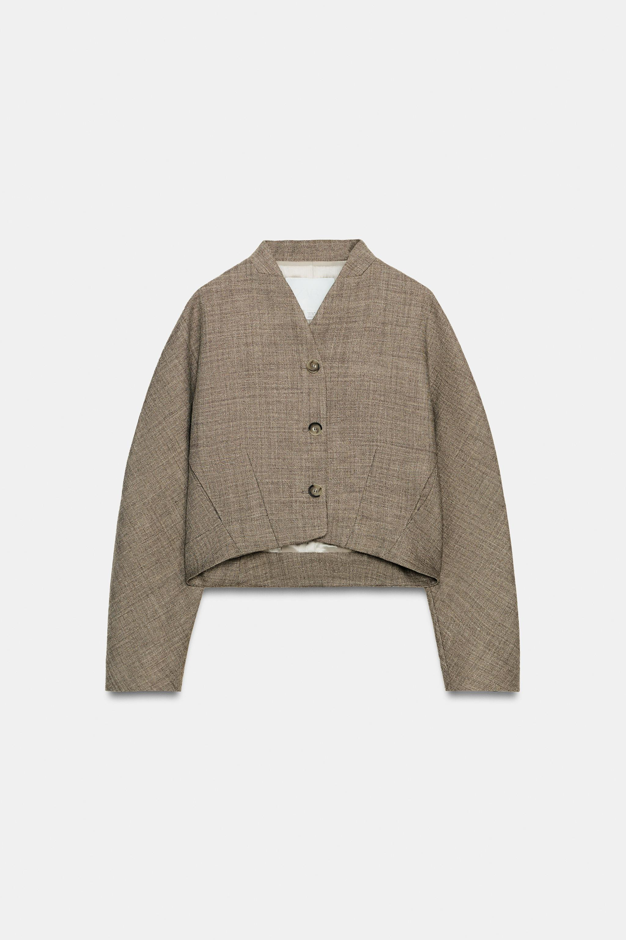 ZW COLLECTION WOOL BLEND CROPPED JACKET | Zara UK