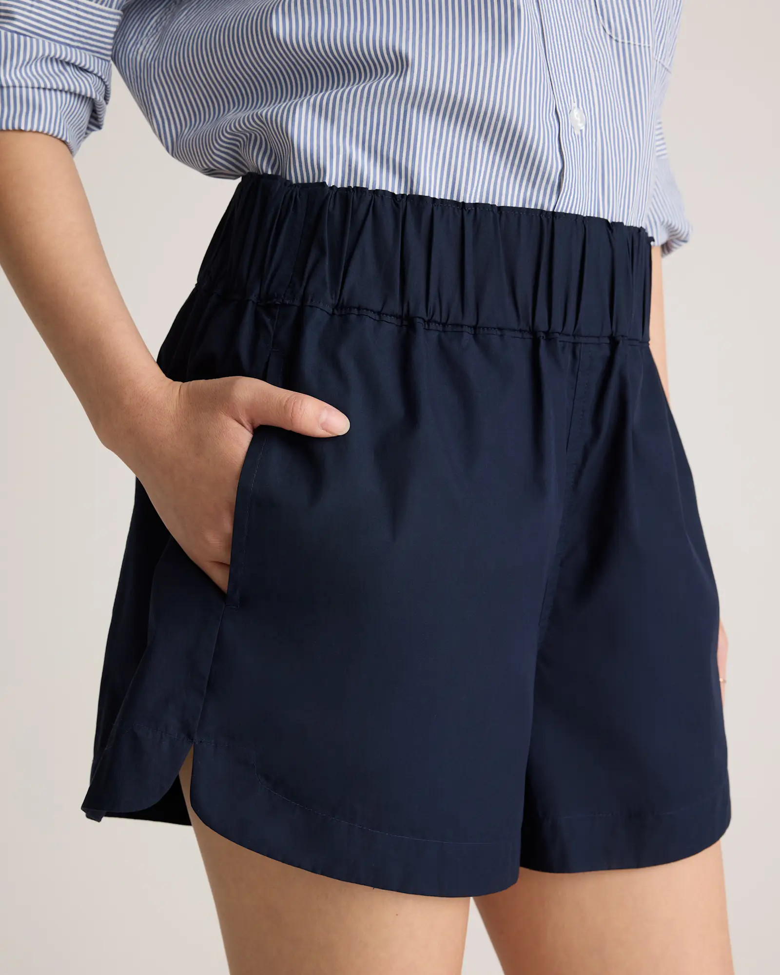 100% Organic Cotton Poplin Pull-On Shorts | Quince