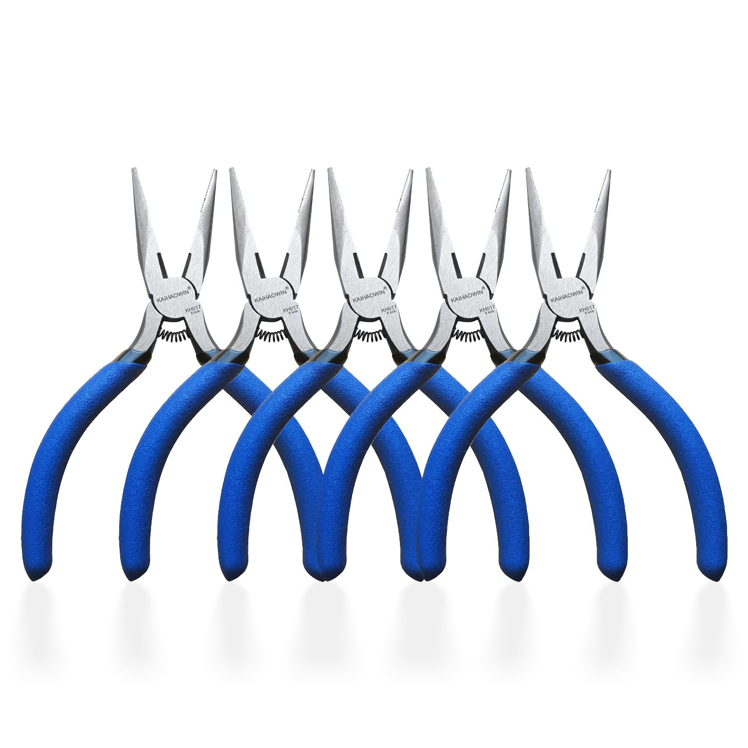 Mini Needle Nose Pliers 5"-5 Pack KAIHAOWIN Small Long Nose Pliers with Wire Cutters, Spring Load... | Amazon (US)