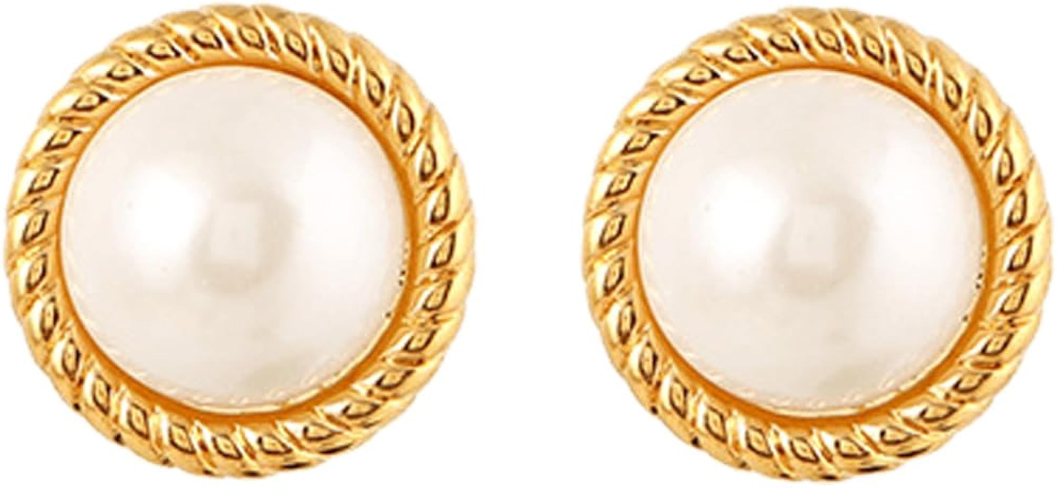 18K Gold Plated Pearl Earrings for Women, Cubic Zirconia Stone Simulated Set Diamond Earrings, Gi... | Amazon (US)