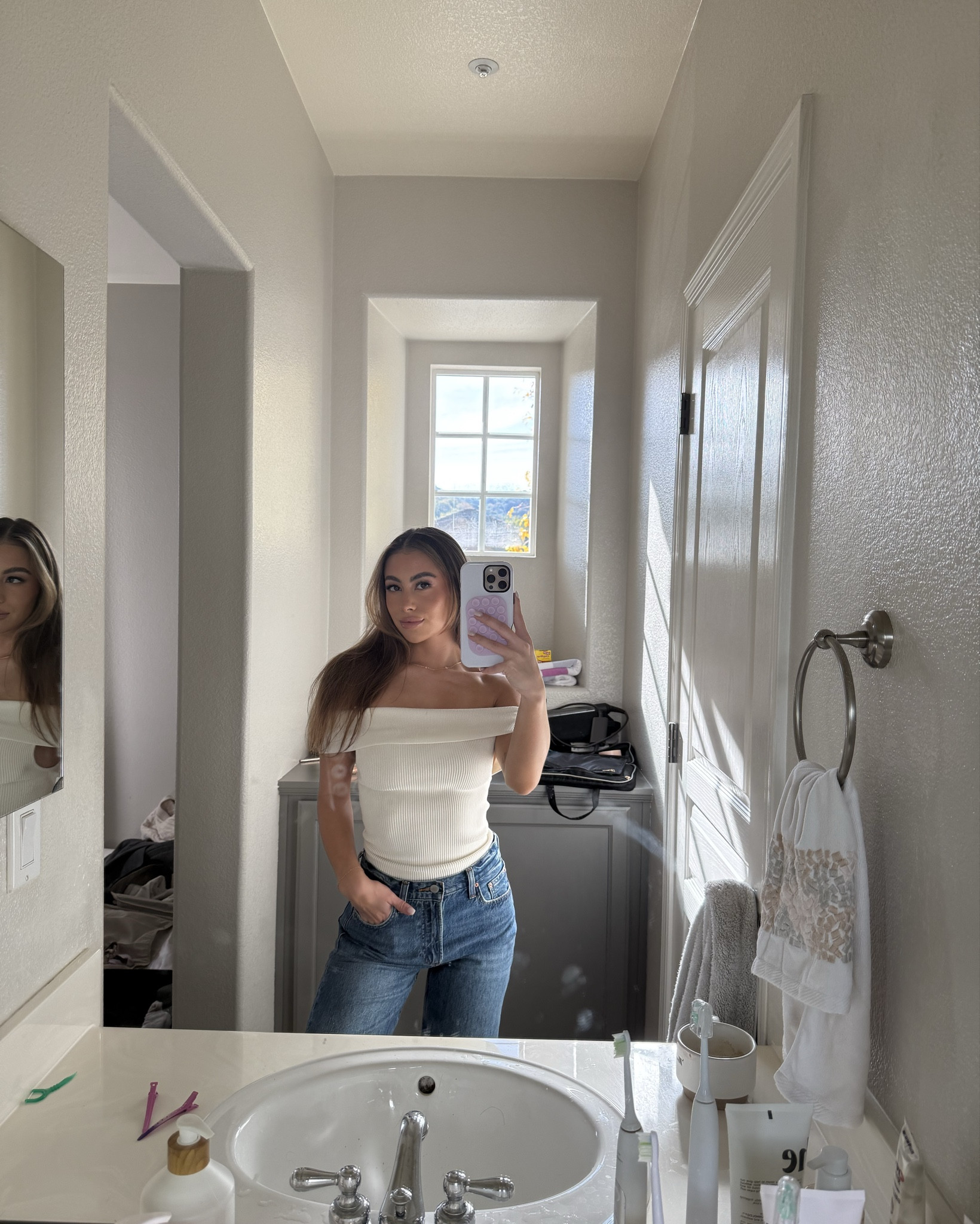 Perfect fall/winter transitional fit 
Best wide leg boot cut jeans 

#LTKHoliday #LTKStyleTip #LTKSeasonal