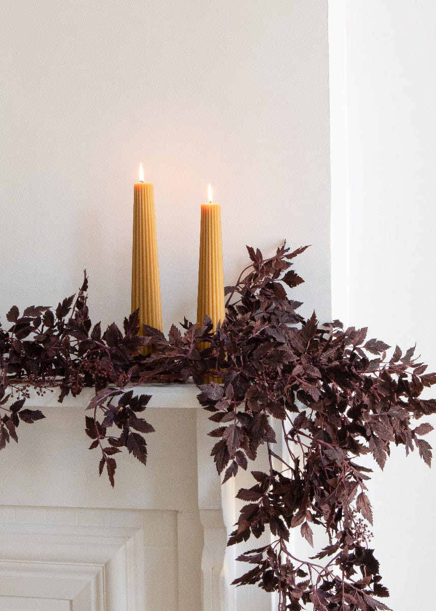 Natural Beeswax Fluted Pillar Candle - 13.5 | Afloral (US)