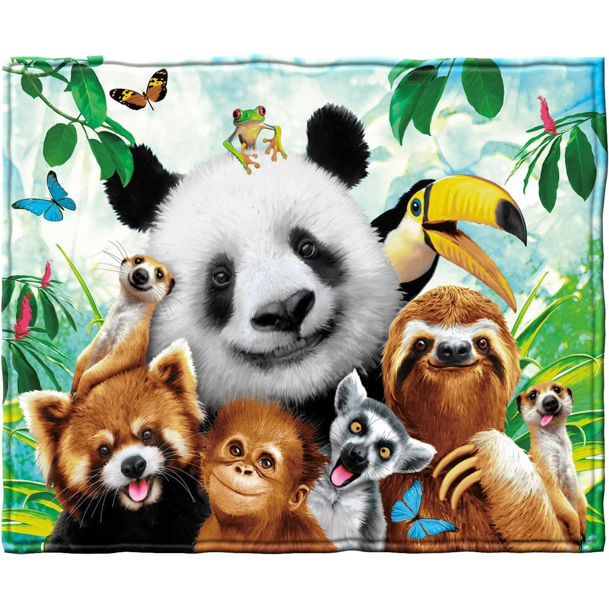 Dawhud Direct 50" x 60"  Cartoon Selfie Farm Animals Throw Blanket for Women, Men and Kids | Target
