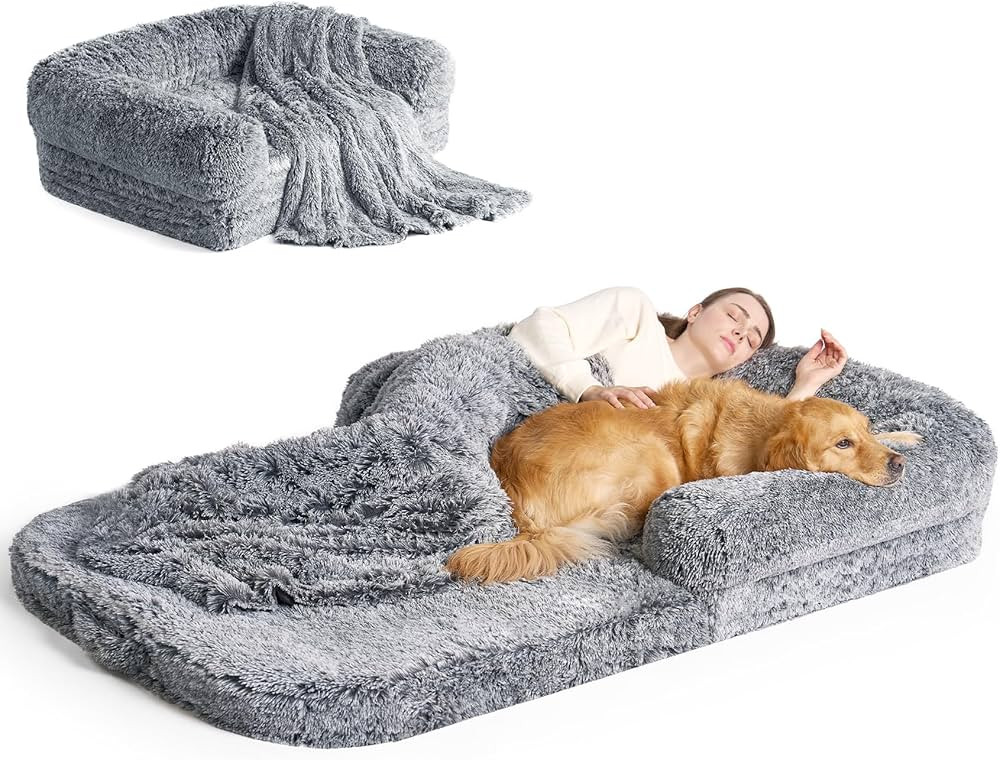 EHEYCIGA Foldable Human Dog Bed, Orthopedic Memory Foam Human Sized Dog Bed, Waterproof Pet Bed f... | Amazon (US)