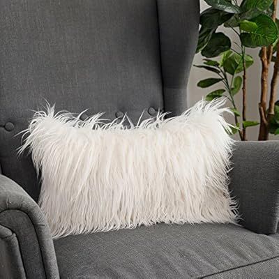LANANAS Luxury Soft Plush Faux Fur Throw Pillow Covers for Couch Decorative Mongolian Fur Throw P... | Amazon (US)