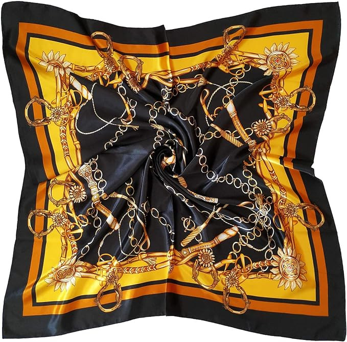 vabovin Silk Like Head Scarf, Women's 35'' Satin Large Square Hair Scarves and Wraps Headscarf fo... | Amazon (US)