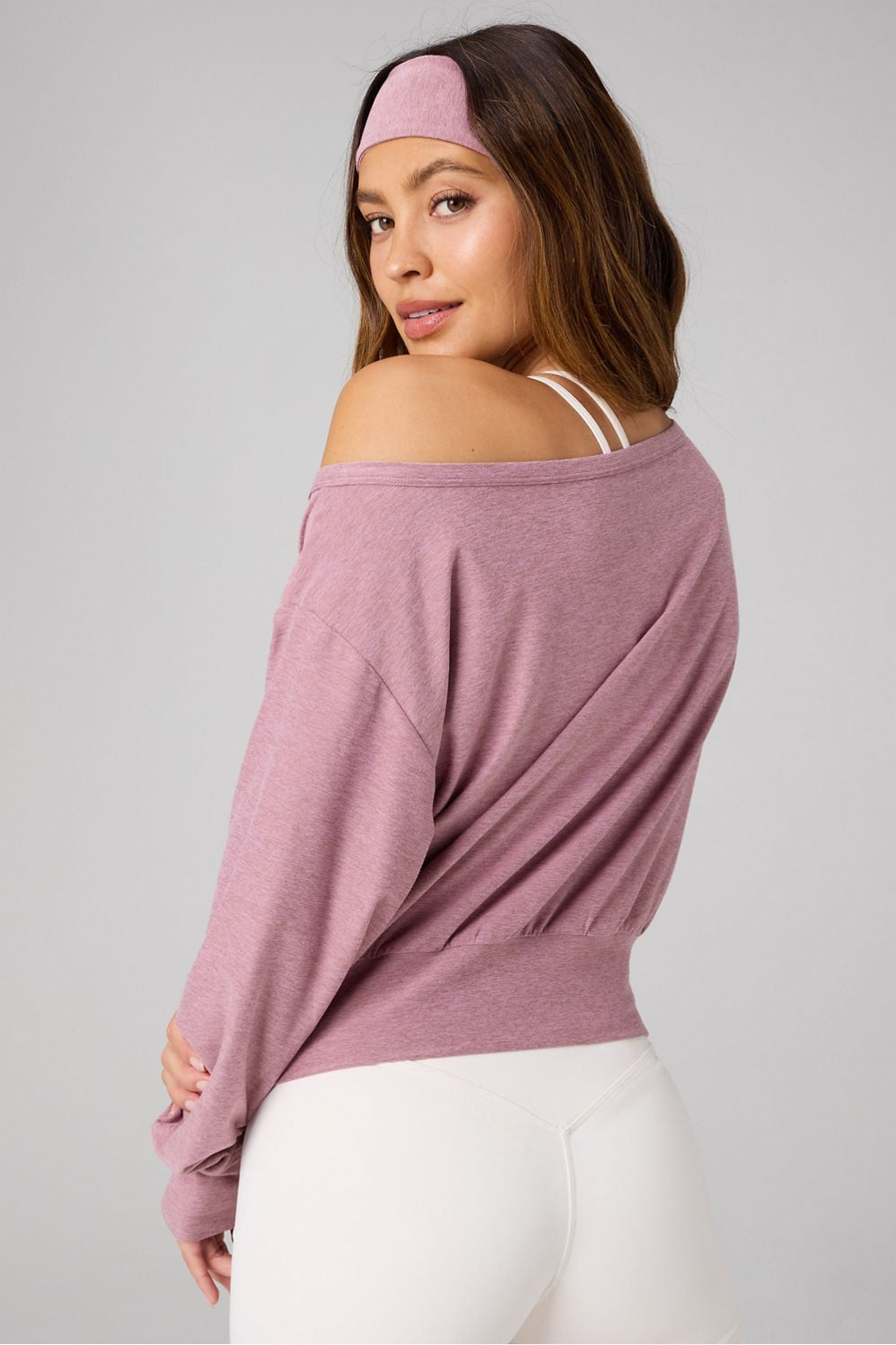 Cloud Jersey Off-Shoulder Sweatshirt | Fabletics