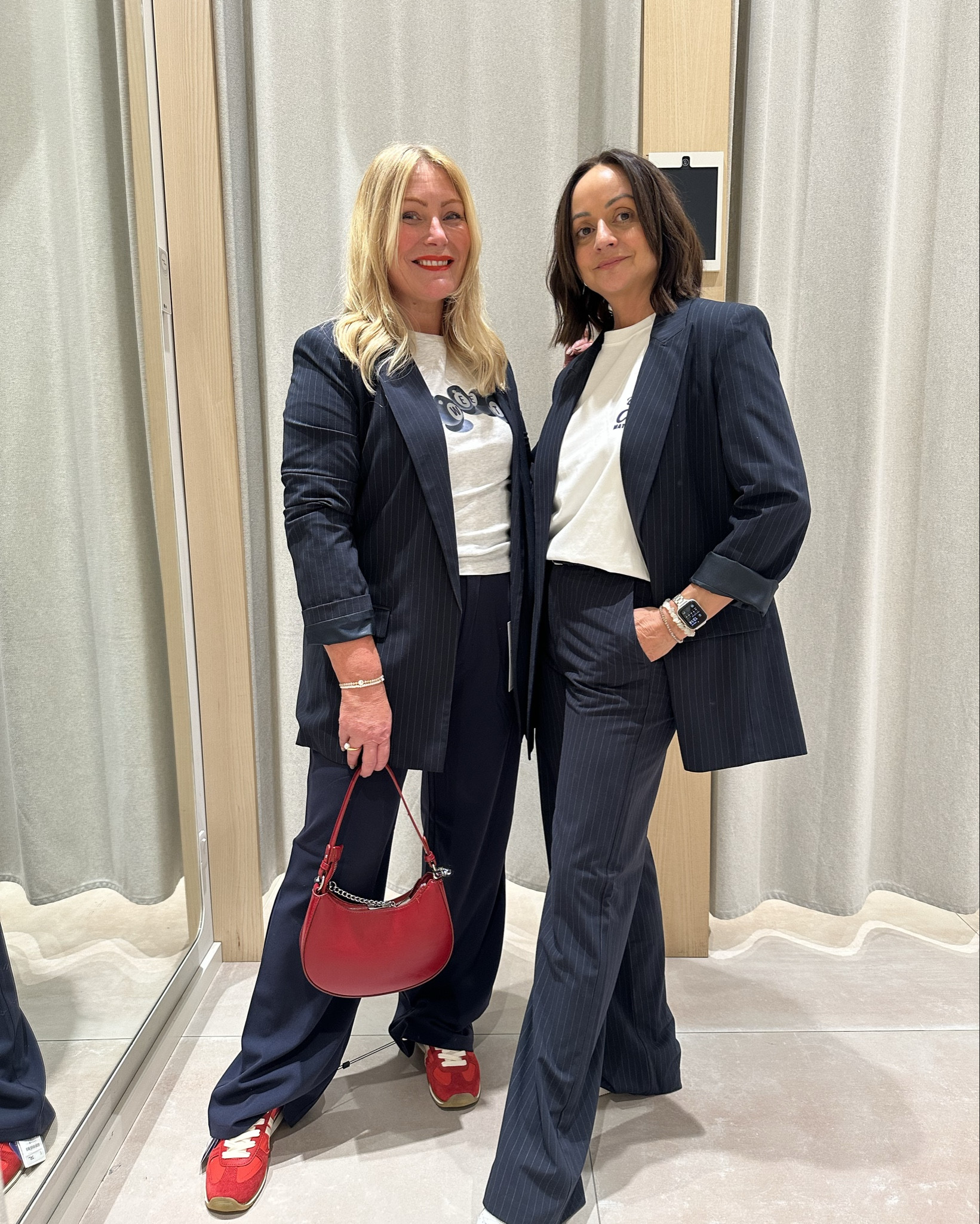 This week we are in stradivarius bringing you a dressed down casual tailored look for #colourmeneutral

Sam adds the pop of red colour which works well with navy, bringing energy to the look in her accessories, if you don’t wear much colour this is a great way to bring in some colour to the look by adding a red bag, trainer or even a red lip.

Liz on the other hand, keeps things clean & minimal, pairing her navy suit with fresh white accents, the result is effortlessly cool, letting the sharp tailoring speak for itself.

Love Sam & Liz x

#LTKover50style #LTKspring #LTKuk