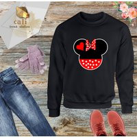 Minnie Mouse Head Ears Disney Clothing Adult Unisex Sweatshirt Crew Neck Printed Sweater for Women and Men | Etsy (US)