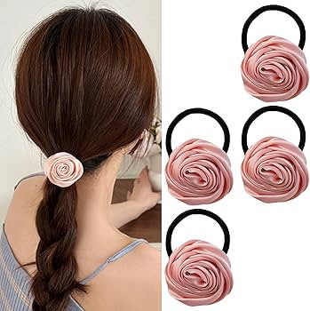 4Pcs Pink Rose Hair Ties for Women,Mother’s Day Elastic Hair Tie,Spring Flower Hair Ropes,Mothe... | Amazon (US)