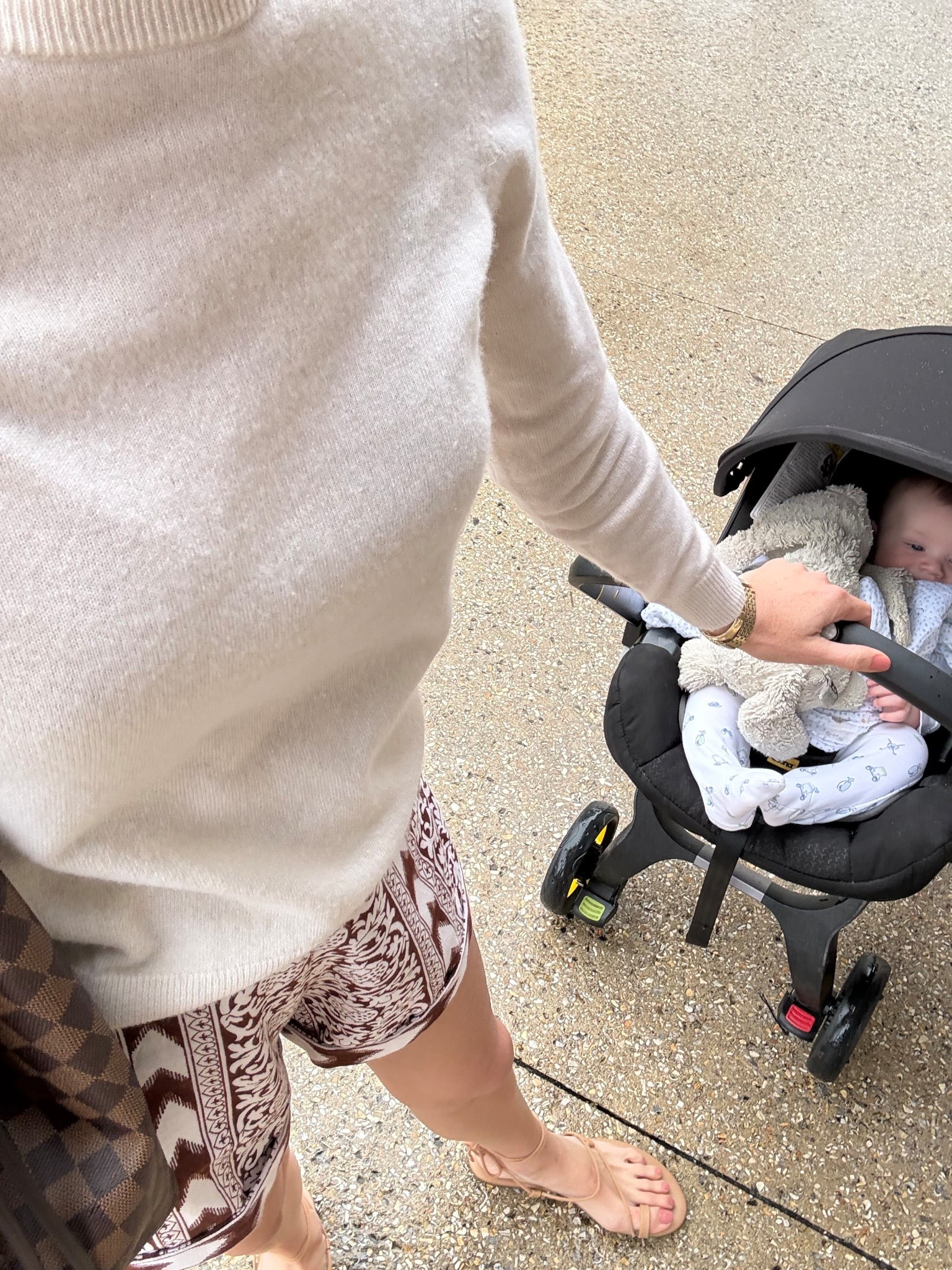 Spring weather outfit during a recent trip to Palm Beach — Tuckernuck cashmere sweater with Julia Amory shorts I adore (run small) and Target wrap sandals that are sold out but will link similar

Love a neutral brown and cream look

#LTKTravel #LTKmomlife
