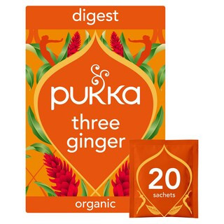 Pukka Organic Three Ginger Tea 20 Herbal Tea Bags 36g | Tesco F&F