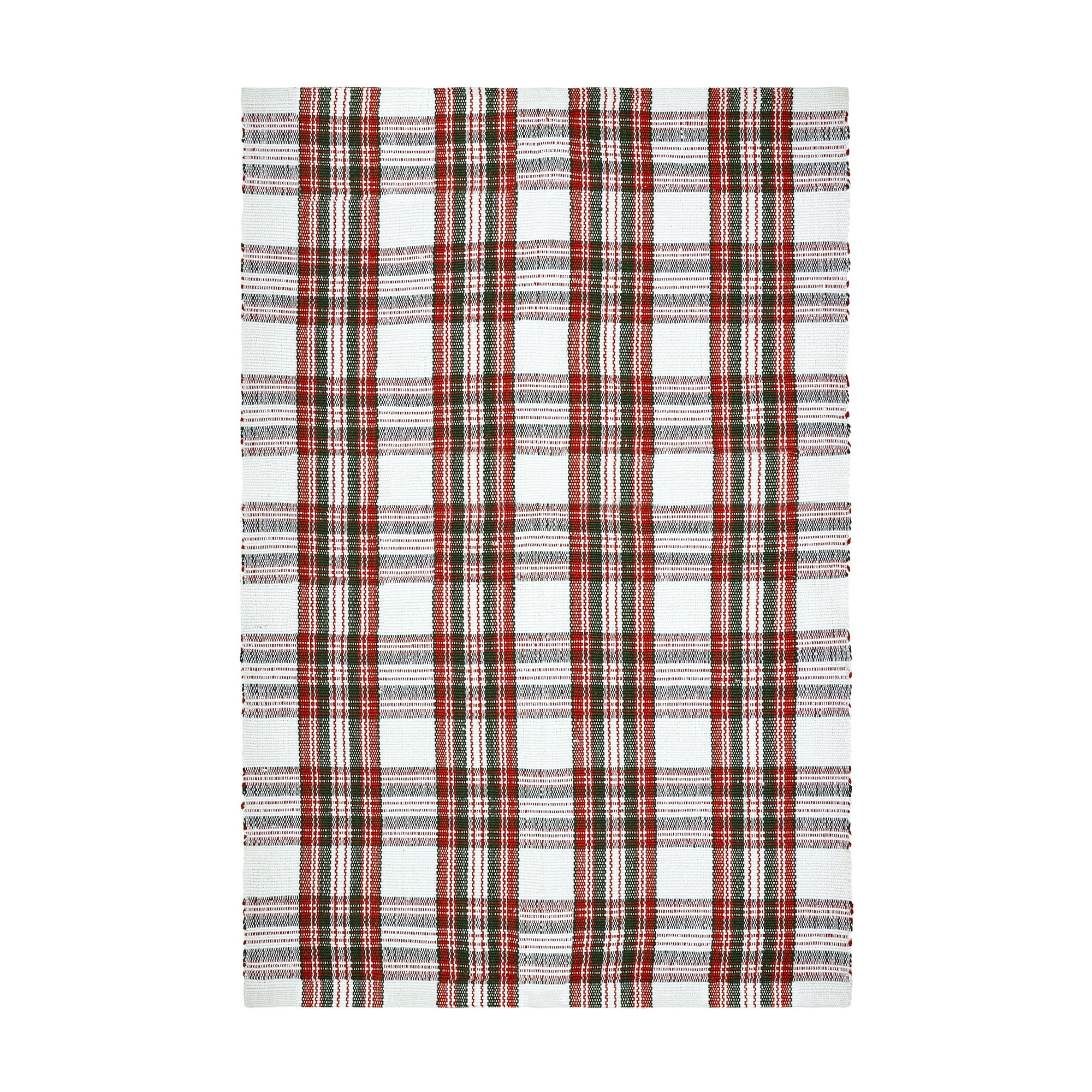 My Texas House Red/White Tartan Plaid Indoor/Outdoor Layering Rug, 38" x 58" | Walmart (US)