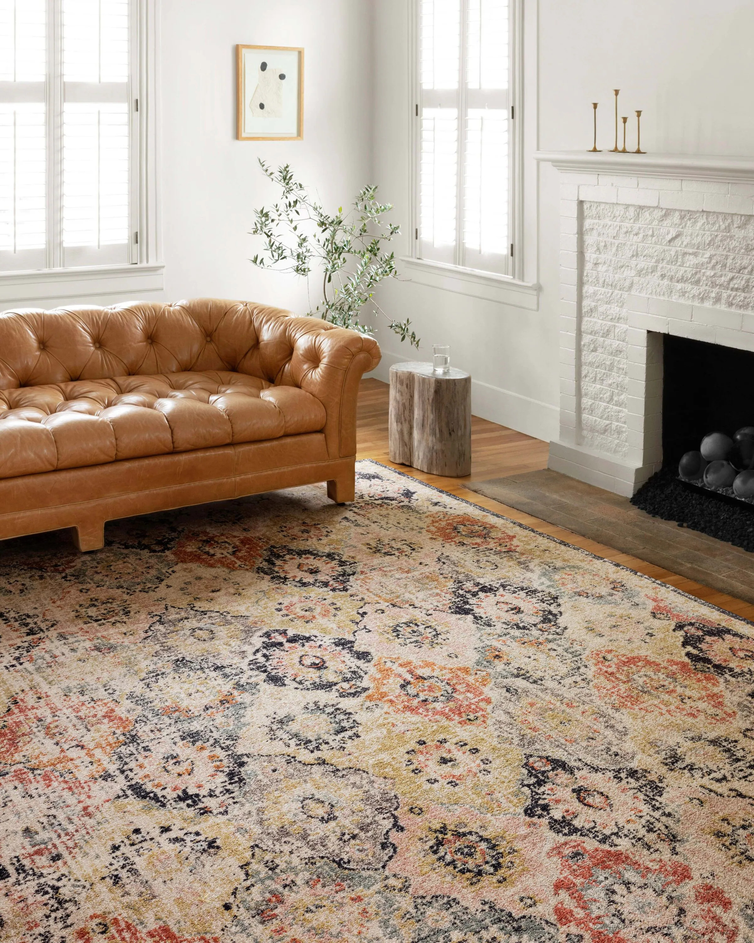 Loloi II Jocelyn 10 x 13 (ft) Loomed Polypropylene Khaki / Multi Rectangular Indoor Distressed/Overdyed Oriental Spot Clean Only Area rug in Beige | Lowe's