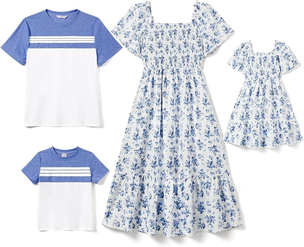 Amazon.com: PATPAT Family Matching Outfits for Photoshoot Matching Dresses for Mom and Girls Boho... | Amazon (US)