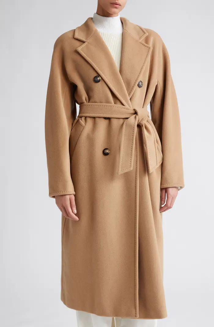 Madame Double Breasted Wool & Cashmere Belted Coat | Nordstrom