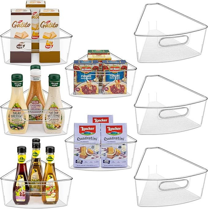 Lazy Susan Cabinet Organizer Bins for 26"/ 28"/ 32" Diameter Corner Organizer, Plastic Cabinet St... | Amazon (US)
