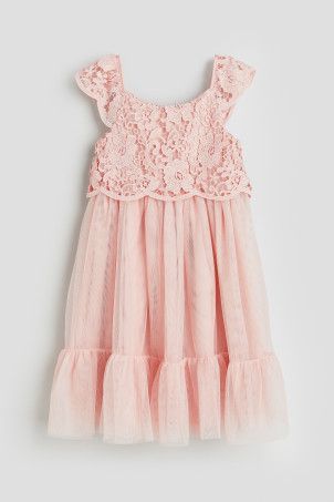 Lace and Tulle Dress - Dusty pink - Kids | H&M US | H&M (US + CA)