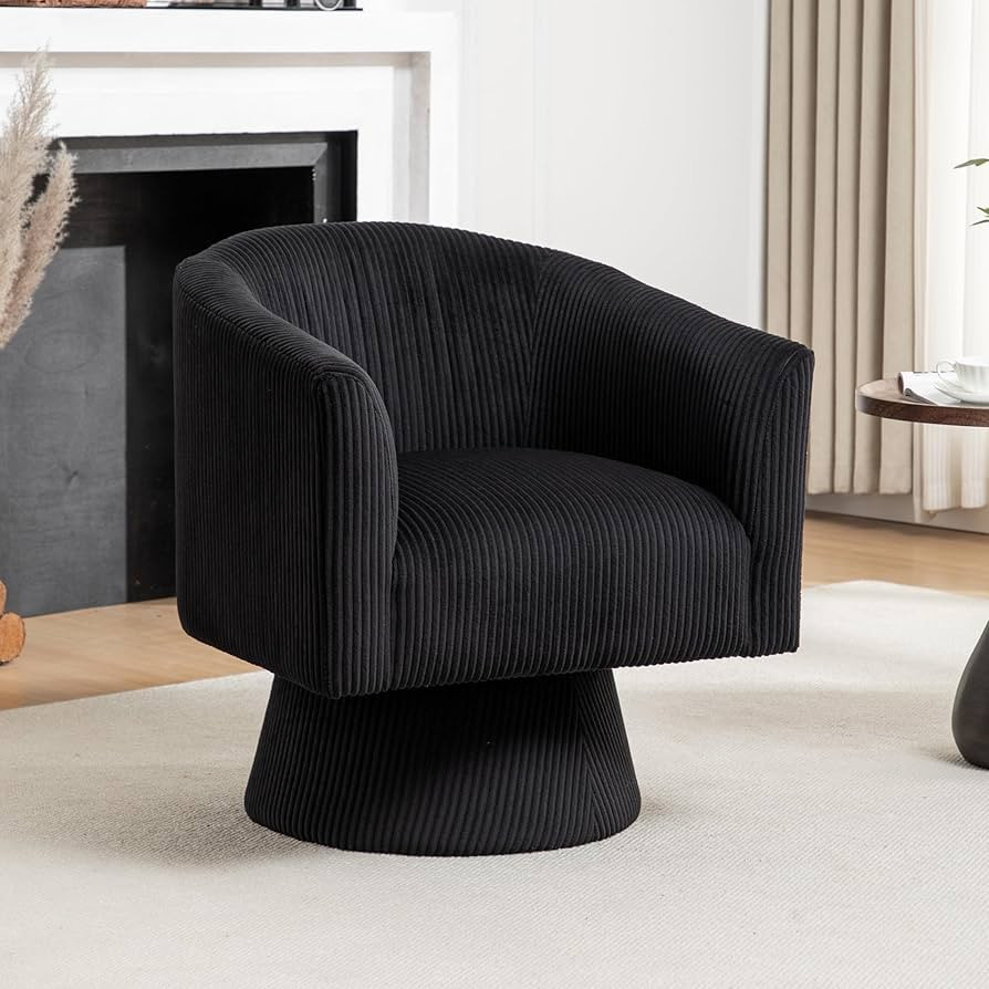 Dewhut Swivel Accent Chair, Modern 360° Barrel Chair, Corduroy Upholstered Single Sofa for Livin... | Amazon (US)