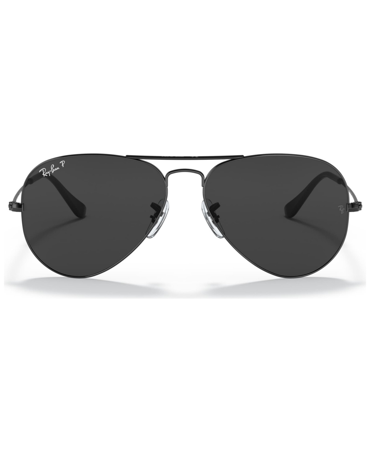 Ray-Ban Unisex Aviator Total Black Polarized Sunglasses, RB3025 58 | Macys (US)