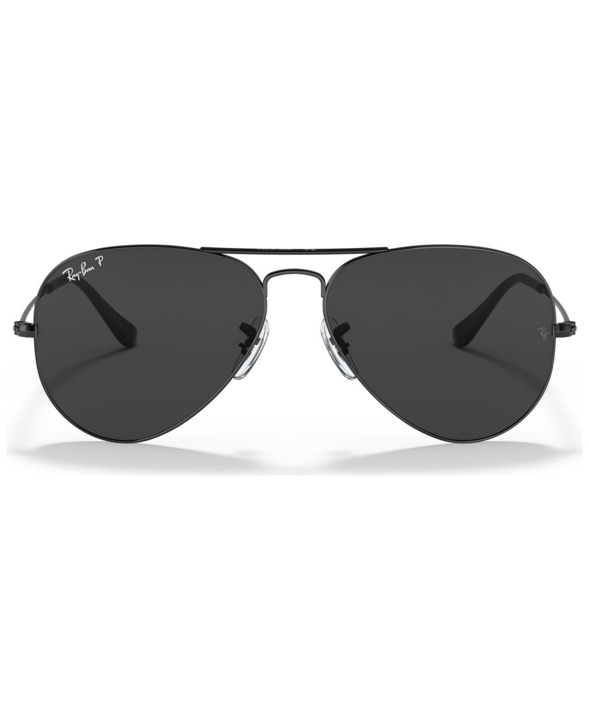 Ray-Ban Unisex Aviator Total Black Polarized Sunglasses, RB3025 58 | Macys (US)