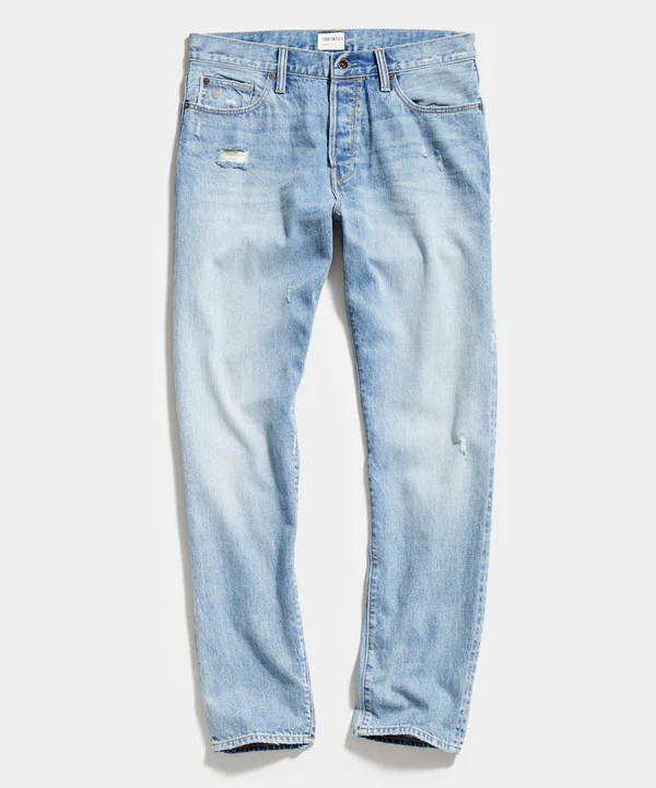 Straight Fit Selvedge Jean in Destroyed Broome Wash | Todd Snyder