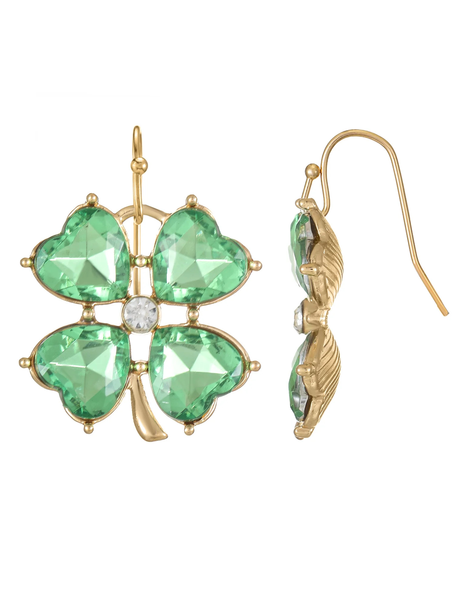 Way to Celebrate St. Patrick's Day Rhinestone Clover Earrings, 1 Pair | Walmart (US)