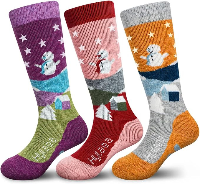 Hylaea Merino Wool Ski Socks Kids, Knee-high Warm Thermal Snowboard Skating Socks for Boys Girls ... | Amazon (US)