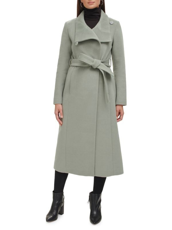 Belted Wool Blend Wrap Coat | Saks Fifth Avenue OFF 5TH