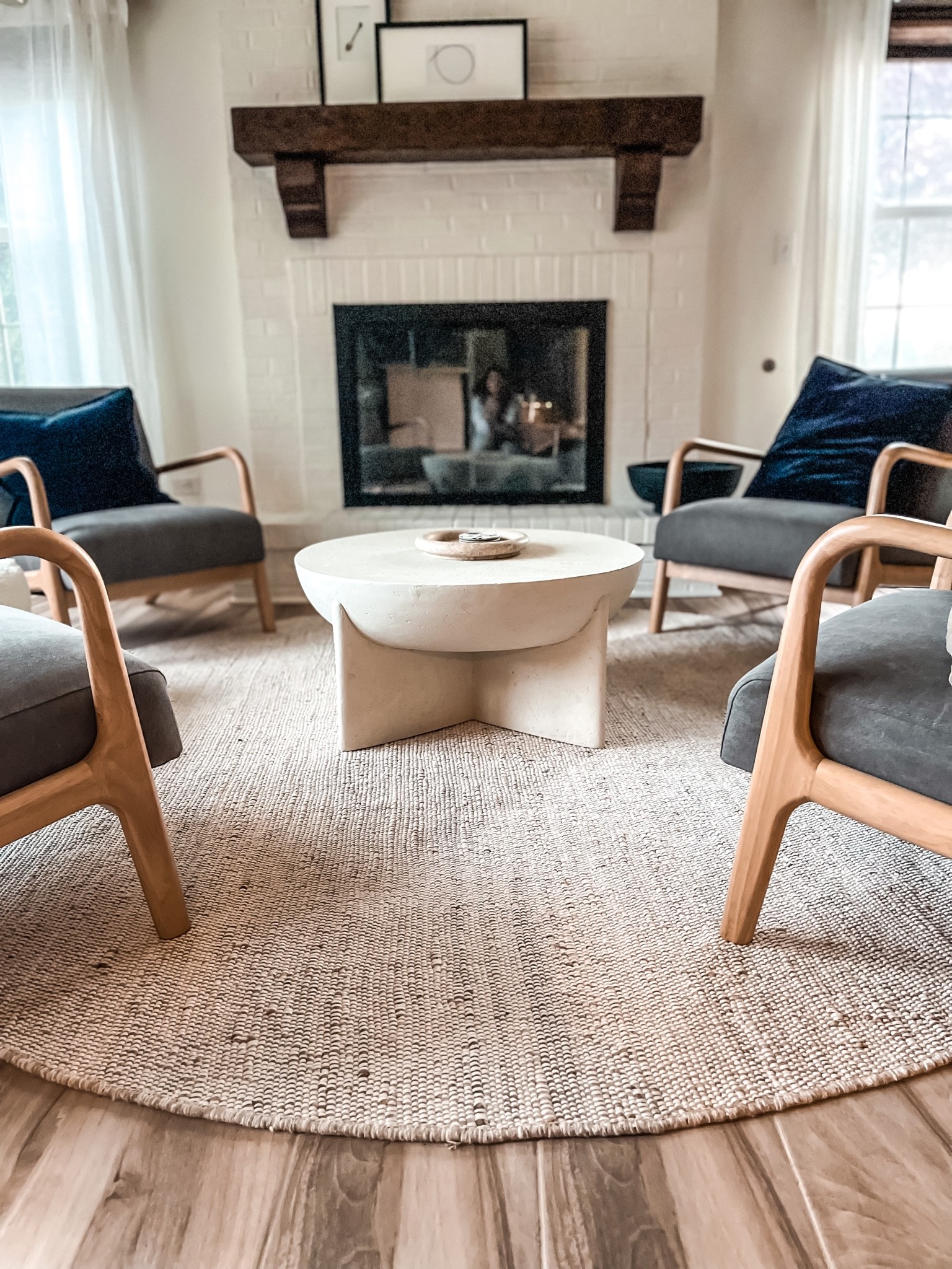 Lava stone coffee table🤍
- basement fireplace set up
- lounge chairs & velvet pillow covers 

#LTKstyletip #LTKhome #LTKfamily
