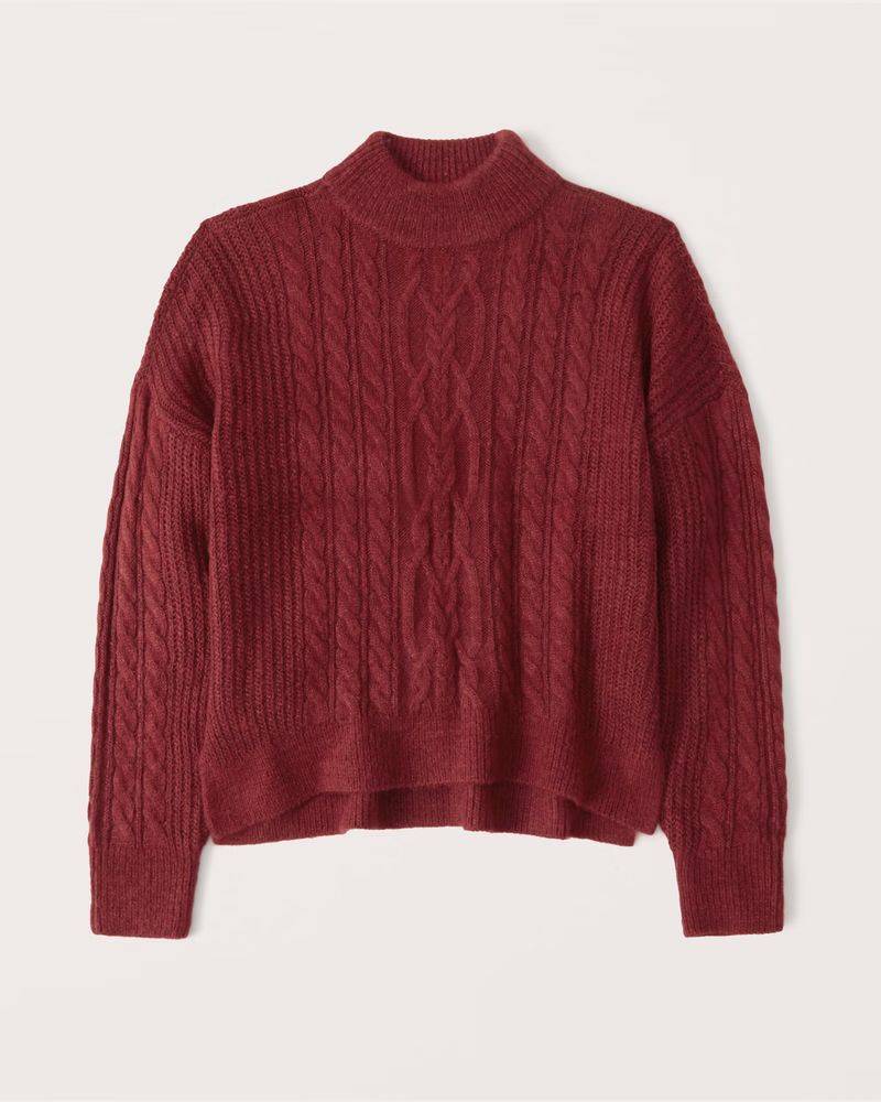 Cable Mockneck Sweater | Abercrombie & Fitch (US)